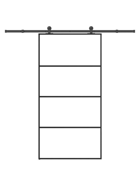 Liukuovi asennustarvikkeilla 102,5x205 cm ESG lasi ja alumiini