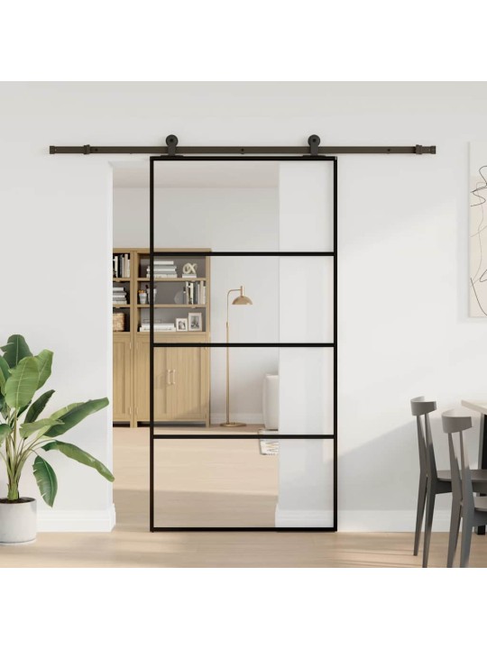 Liukuovi asennustarvikkeilla 102,5x205 cm ESG lasi ja alumiini