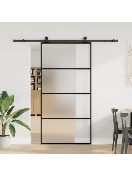 Liukuovi asennustarvikkeilla 102,5x205 cm ESG lasi ja alumiini