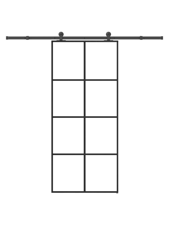 Liukuovi asennustarvikkeilla 90x205 cm ESG lasi ja alumiini
