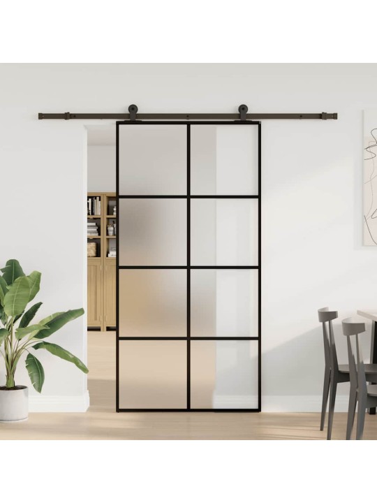 Liukuovi asennustarvikkeilla 102,5x205 cm ESG lasi ja alumiini