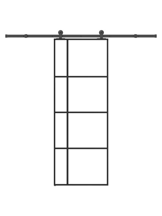 Liukuovi asennustarvikkeilla 76x205 cm ESG lasi ja alumiini