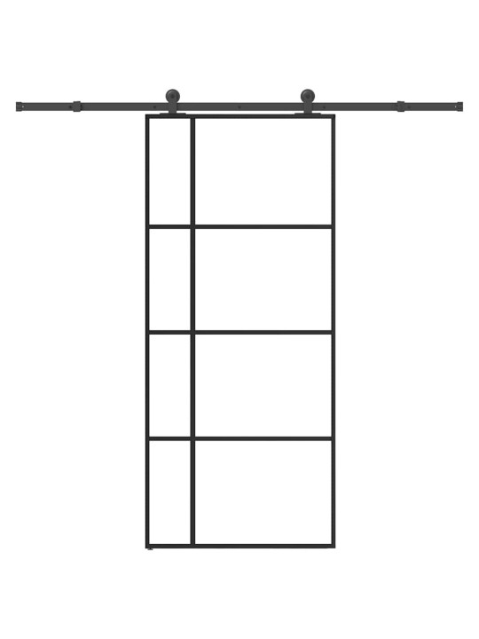 Liukuovi asennustarvikkeilla 90x205 cm ESG lasi ja alumiini