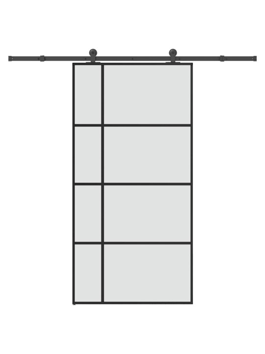 Liukuovi asennustarvikkeilla 102,5x205 cm ESG lasi ja alumiini