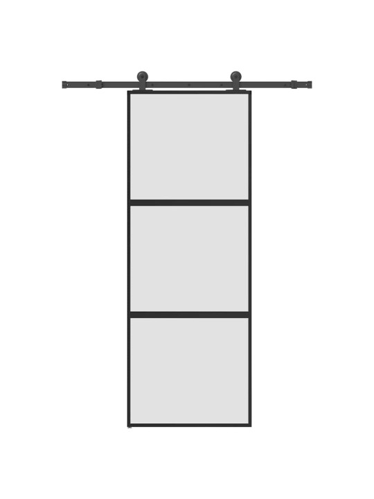liukuovi laitteistosarjalla 76x205 cm karkaistu lasi alumiini