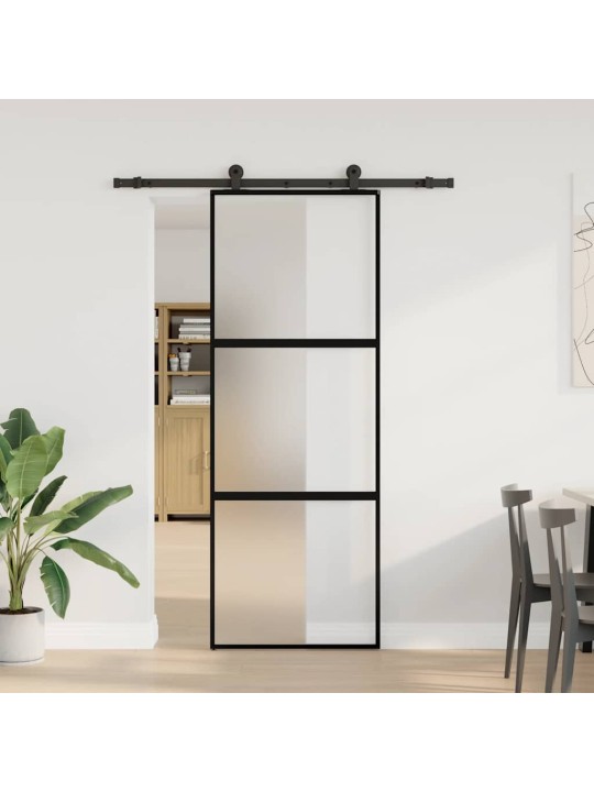 liukuovi laitteistosarjalla 76x205 cm karkaistu lasi alumiini