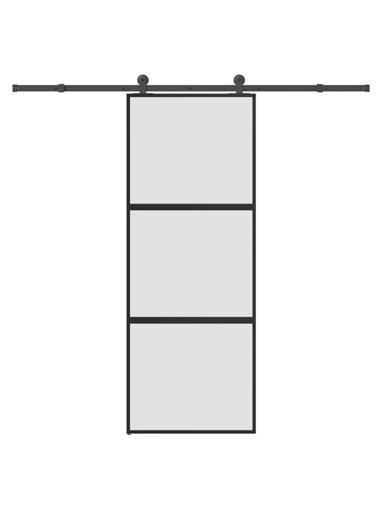 liukuovi laitteistosarjalla 76x205 cm karkaistu lasi alumiini