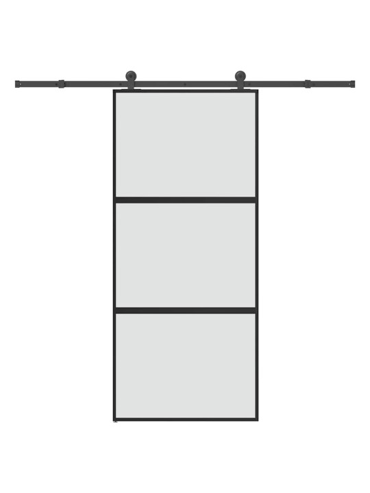 liukuovi laitteistosarjalla 90x205cm karkaistu lasi ja alumiini
