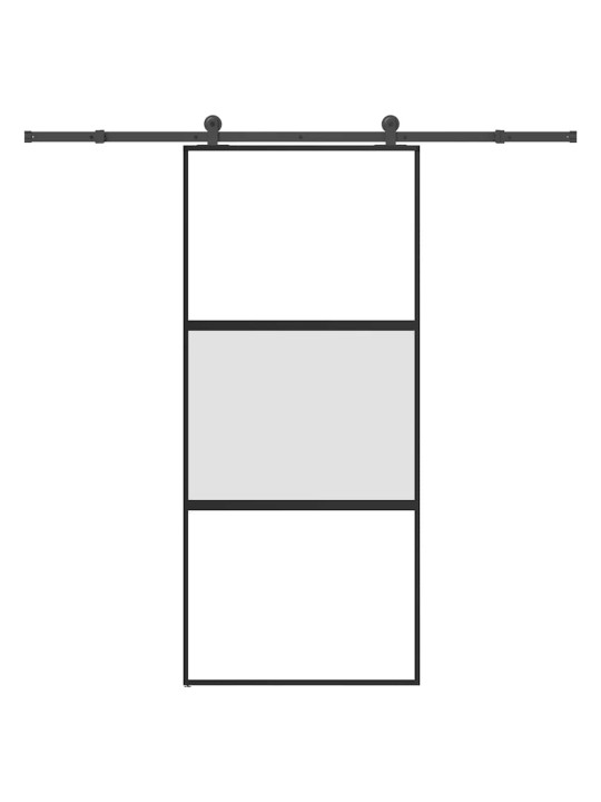 liukuovi laitteistosarjalla 90x205cm karkaistu lasi ja alumiini