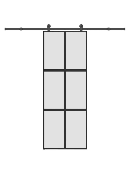 liukuovi laitteistosarjalla 76x205 cm karkaistu lasi alumiini