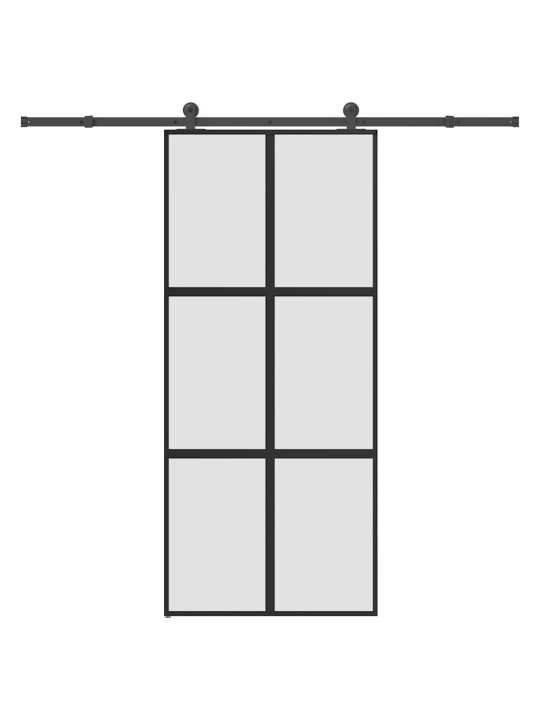 liukuovi laitteistosarjalla 90x205cm karkaistu lasi ja alumiini