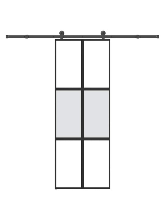 liukuovi laitteistosarjalla 76x205 cm karkaistu lasi alumiini