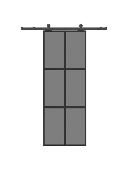 liukuovi laitteistosarjalla 76x205 cm karkaistu lasi alumiini