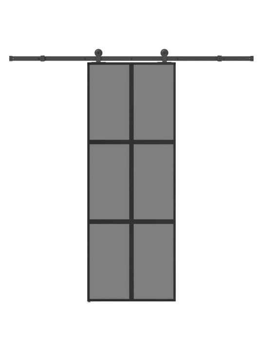 liukuovi laitteistosarjalla 76x205 cm karkaistu lasi alumiini