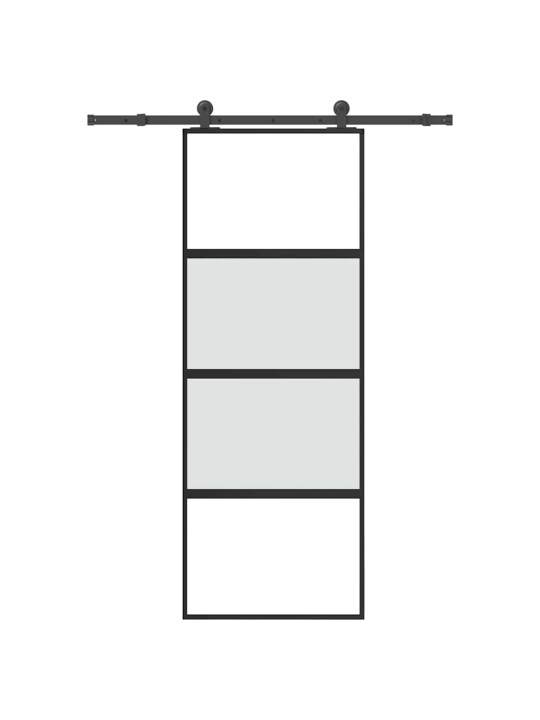 liukuovi laitteistosarjalla 76x205 cm karkaistu lasi alumiini