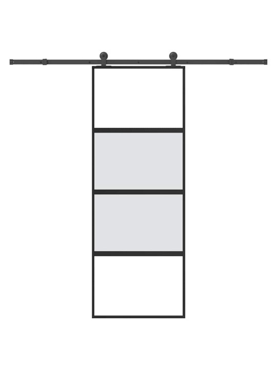 liukuovi laitteistosarjalla 76x205 cm karkaistu lasi alumiini
