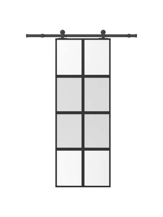 liukuovi laitteistosarjalla 76x205 cm karkaistu lasi alumiini