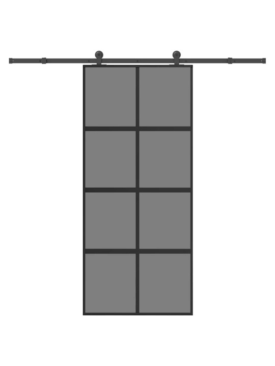 liukuovi laitteistosarjalla 90x205cm karkaistua lasia alumiinia