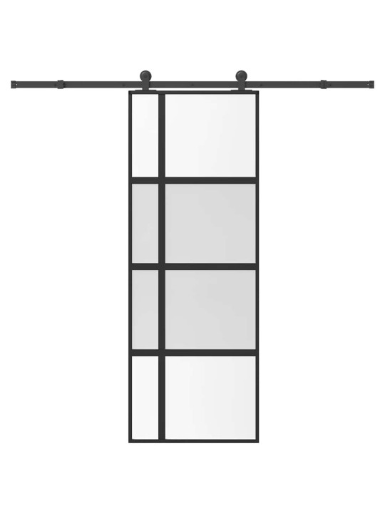 liukuovi laitteistosarjalla 76x205 cm karkaistu lasi alumiini