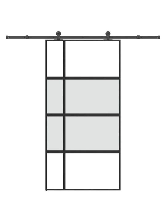 liukuovi laitteistosarjalla 102,5x205 cm karkaistua lasia