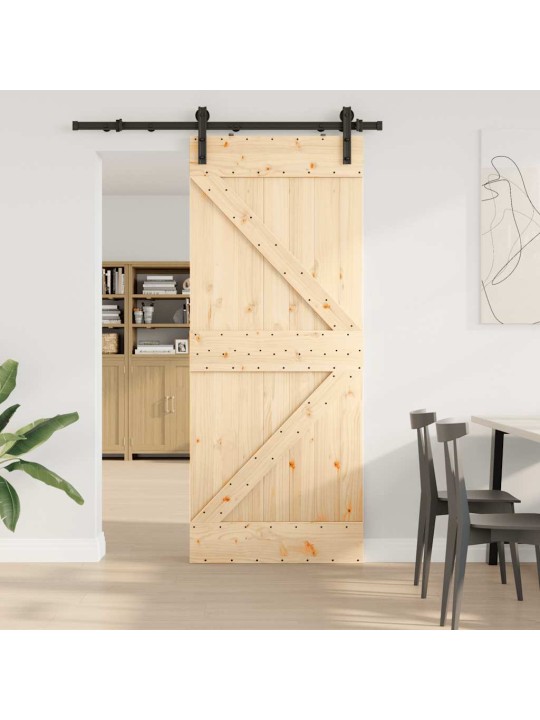 Liukuovi asennustarvikkeineen 85x210 cm täysi mänty