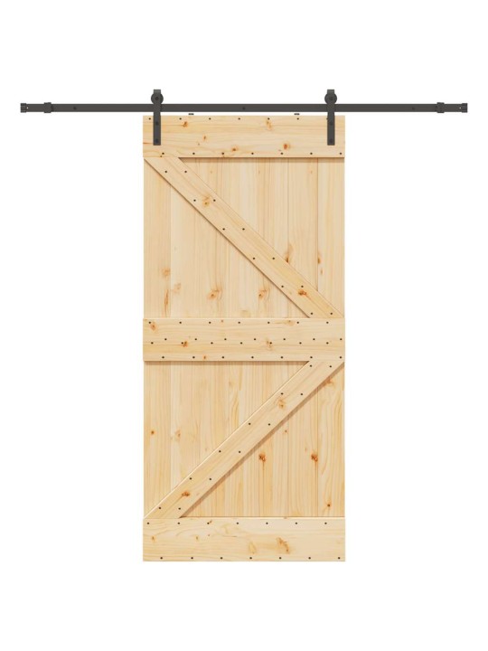 Liukuovi asennustarvikkeineen 100x210 cm täysi mänty