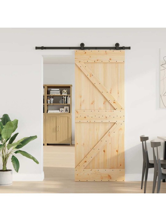 Liukuovi asennustarvikkeineen 80x210 cm täysi mänty