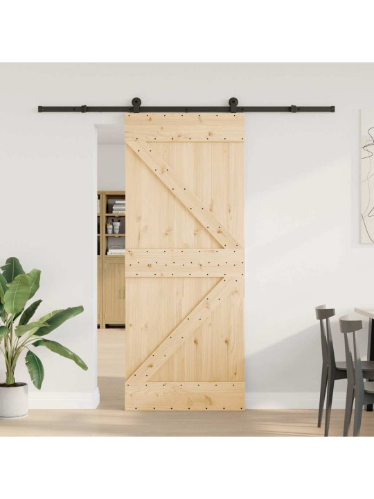 Liukuovi asennustarvikkeineen 85x210 cm täysi mänty