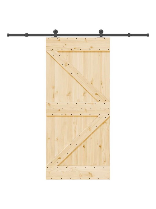 Liukuovi asennustarvikkeineen 95x210 cm täysi mänty