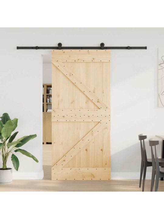Liukuovi asennustarvikkeineen 95x210 cm täysi mänty