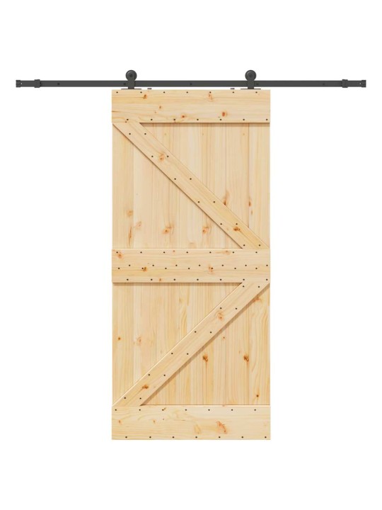 Liukuovi asennustarvikkeineen 80x210 cm täysi mänty