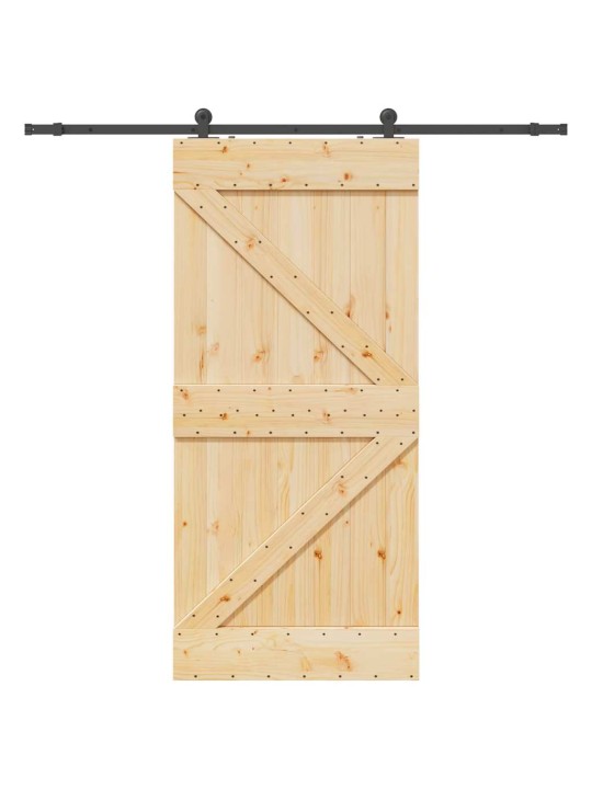 Liukuovi asennustarvikkeineen 100x210 cm täysi mänty