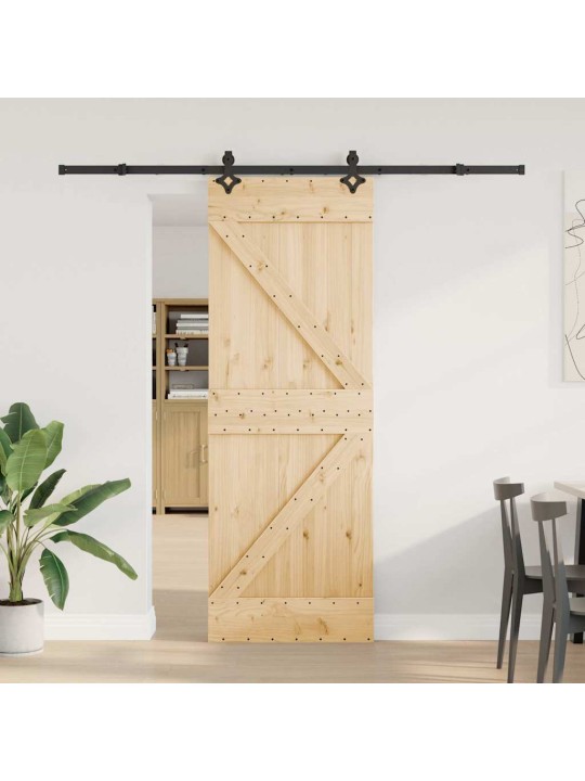 Liukuovi asennustarvikkeineen 70x210 cm täysi mänty