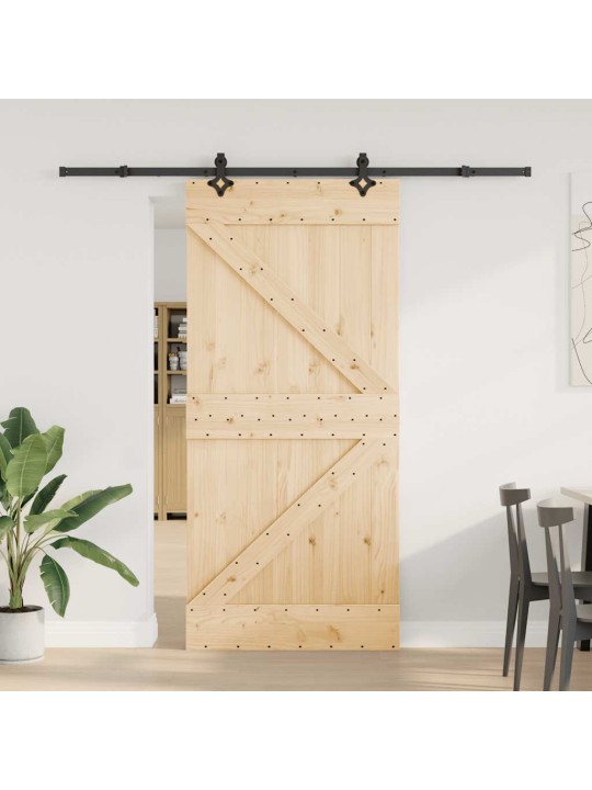 Liukuovi asennustarvikkeineen 95x210 cm täysi mänty