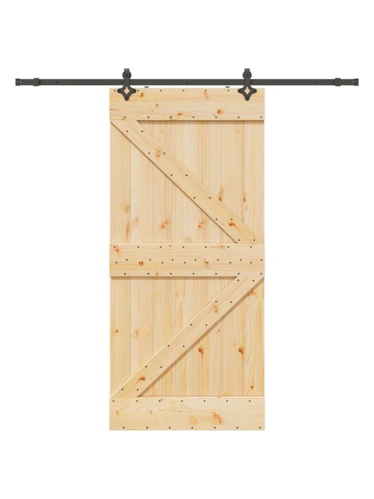 Liukuovi asennustarvikkeineen 100x210 cm täysi mänty
