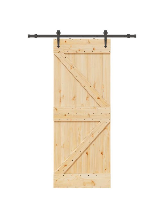Liukuovi asennustarvikkeineen 80x210 cm täysi mänty