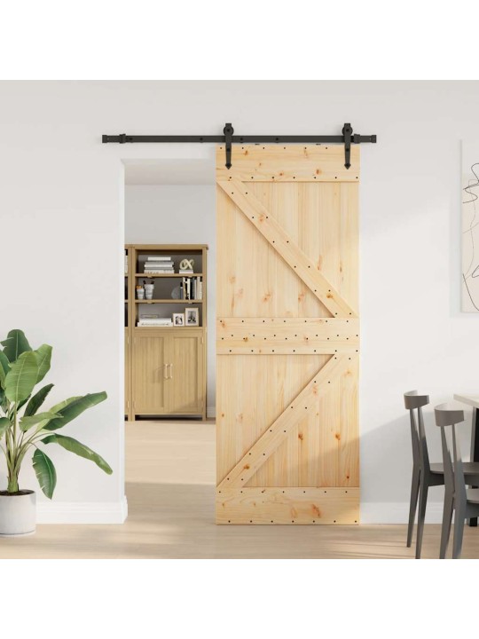 Liukuovi asennustarvikkeineen 80x210 cm täysi mänty