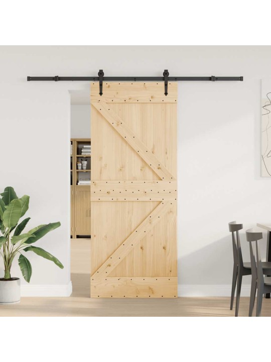 Liukuovi asennustarvikkeineen 85x210 cm täysi mänty