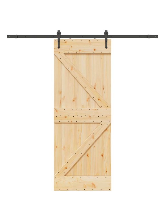 Liukuovi asennustarvikkeineen 80x210 cm täysi mänty