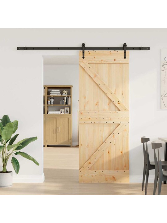 Liukuovi asennustarvikkeineen 80x210 cm täysi mänty