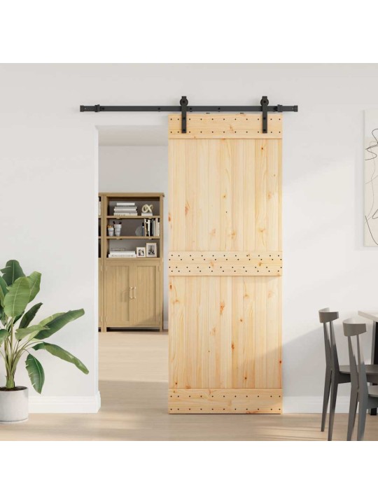 Liukuovi asennustarvikkeineen 80x210 cm täysi mänty