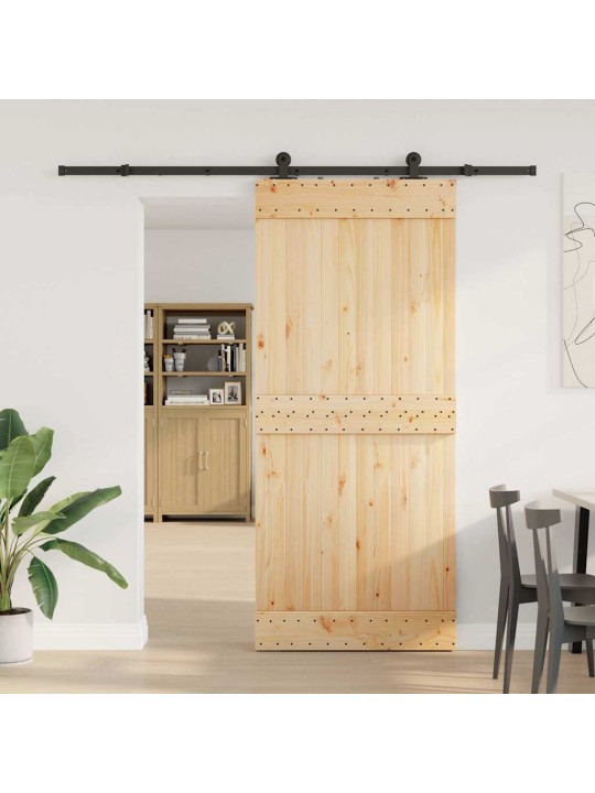 Liukuovi asennustarvikkeineen 90x210 cm täysi mänty