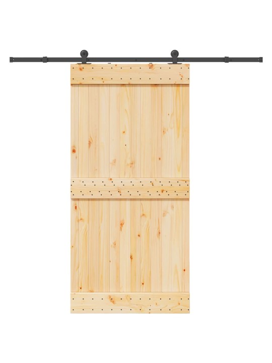 Liukuovi asennustarvikkeineen 100x210 cm täysi mänty
