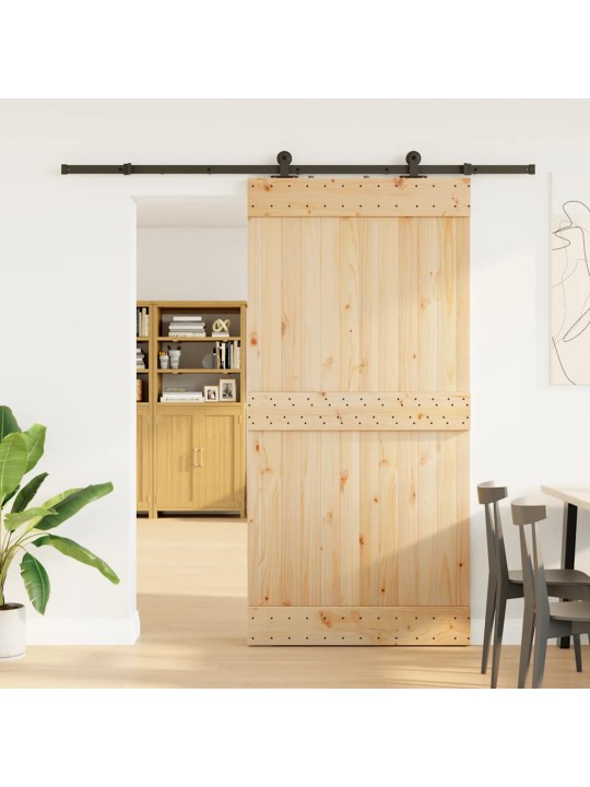Liukuovi asennustarvikkeineen 100x210 cm täysi mänty