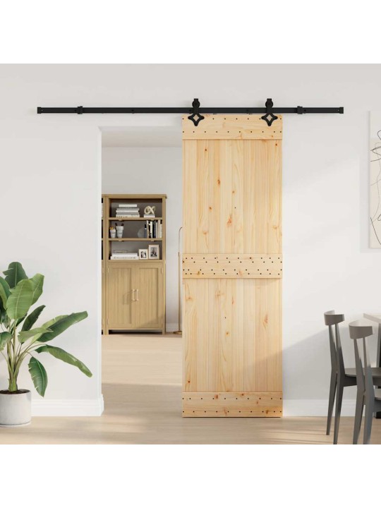 Liukuovi asennustarvikkeineen 70x210 cm täysi mänty