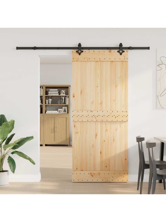Liukuovi asennustarvikkeineen 90x210 cm täysi mänty