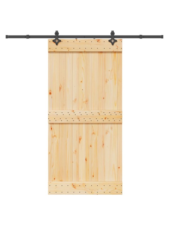 Liukuovi asennustarvikkeineen 100x210 cm täysi mänty