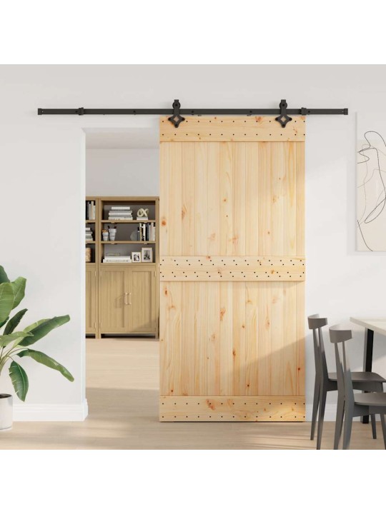 Liukuovi asennustarvikkeineen 100x210 cm täysi mänty