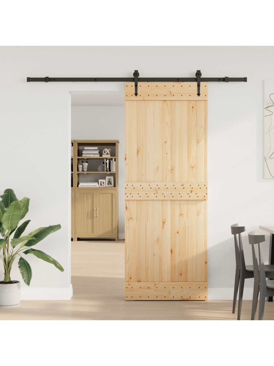 Liukuovi asennustarvikkeineen 80x210 cm täysi mänty