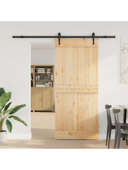 Liukuovi asennustarvikkeineen 90x210 cm täysi mänty